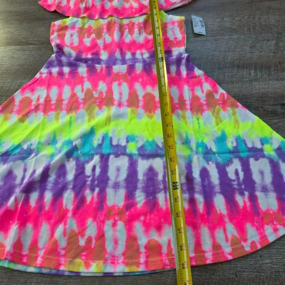 Children's Place NWT Girls Large 10/12 Tye Dye summer dress pink/purple/yellow - Picture 7 of 7